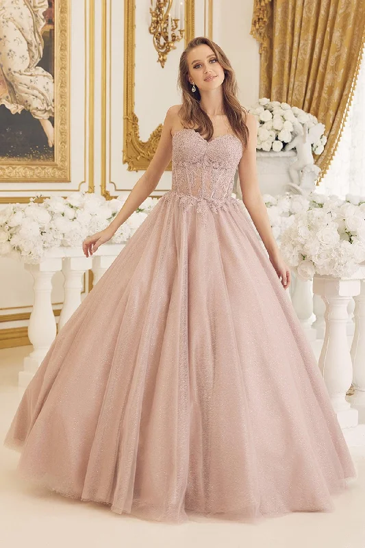 Nox Anabel CU1102 Sweet 16 Long Strapless Quinceanera Dress