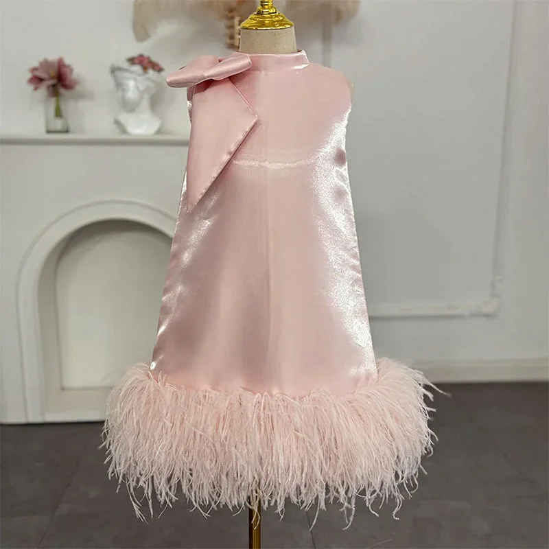 Cute Bow Flower Girl Dress First Communion Dress Toddler Birthday Party Princess Dress Cute Bow Flower Girl Dress First Communion Dress Toddler Birthday Party Princess Dress
