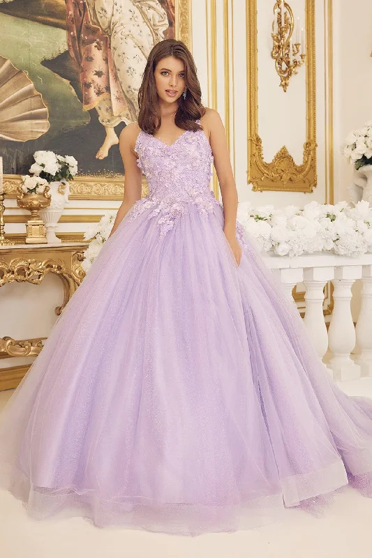 Nox Anabel CU1115 Long Spaghetti Strap Quinceanera Dress Ball Gown