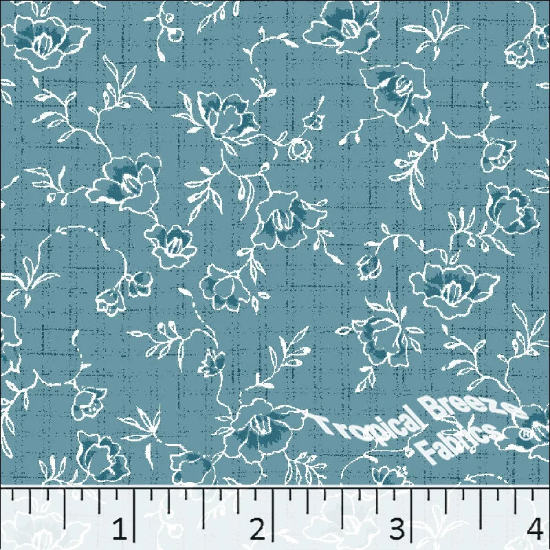 Standard Weave Floral Print Poly Cotton Dress Fabric 6077