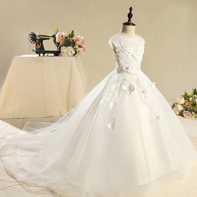Elegant Baby Girl Flower Girl Dress Embroidery Toddler First Communion Princess Dress Elegant Baby Girl Flower Girl Dress Embroidery Toddler First Communion Princess Dress