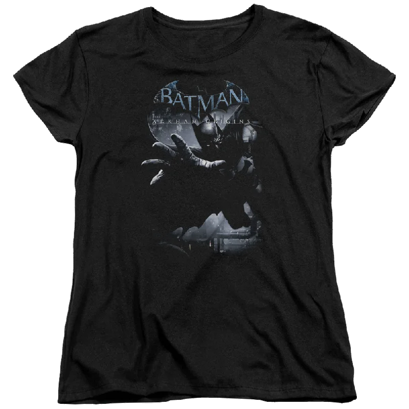 Batman - Arkham Out Of The Shadows - Women's T-Shirt Denim Fabric Leather Fabric Suede Fabric Batman - Arkham Out Of The Shadows - Women's T-Shirt Denim Fabric Leather Fabric Suede Fabric