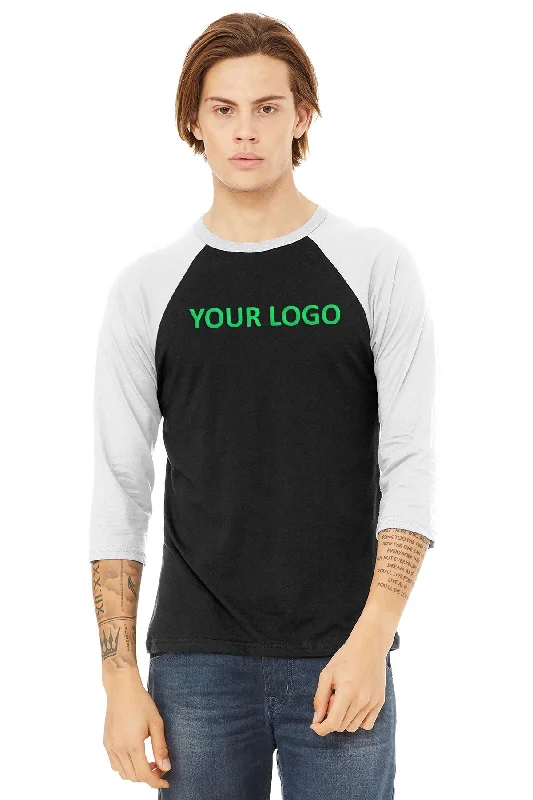 Bella Canvas Unisex 3/4-Sleeve Baseball T-Shirt, Black/ White Mesh Blend Leather Blend Suede Blend Bella Canvas Unisex 3/4-Sleeve Baseball T-Shirt, Black/ White Mesh Blend Leather Blend Suede Blend
