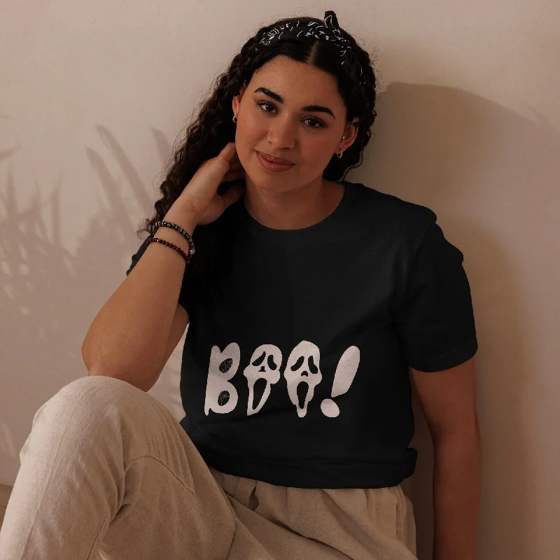 Boo Halloween Graphic Women Staple Eco T-shirt Thin T-Shirt Open Front Quick Dry