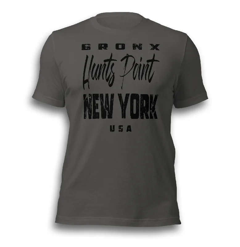 BRONX HUNTS POINT NY ASPHALT UNISEX T-SHIRT Fleece Fabric Down Fabric Feather Fabric BRONX HUNTS POINT NY ASPHALT UNISEX T-SHIRT Fleece Fabric Down Fabric Feather Fabric