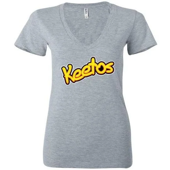 Funny Keto T-Shirt Keetos, Bella Ladies Deep V-Neck Notch Collar Peter Pan Collar Cowl Neck Funny Keto T-Shirt Keetos, Bella Ladies Deep V-Neck Notch Collar Peter Pan Collar Cowl Neck