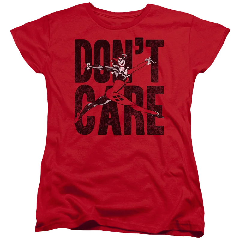 Harley Quinn Don’T Care - Women's T-Shirt Satin Blend Silk Blend Wool Blend