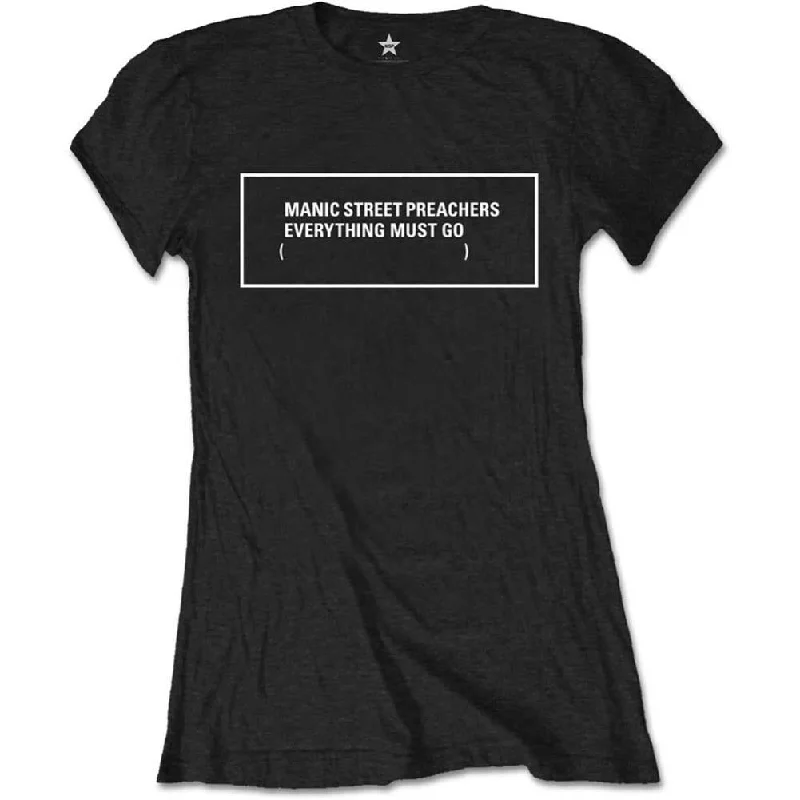 Manic Street Preachers Everything Must Go Monochrome Ladies T-Shirt Print Jacquard Patchwork Manic Street Preachers Everything Must Go Monochrome Ladies T-Shirt Print Jacquard Patchwork