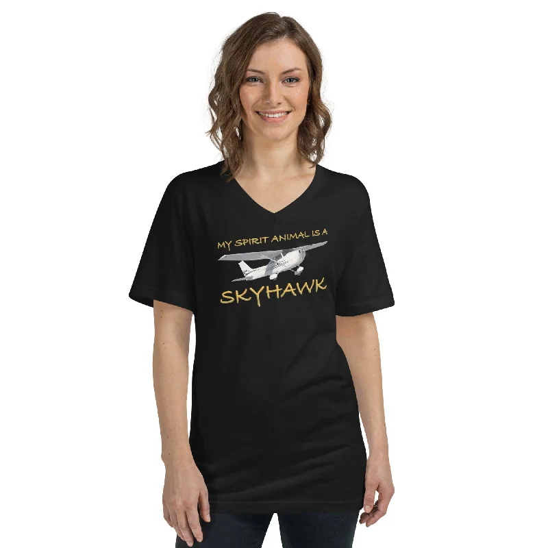 My Spirit Animal is a Skyhawk short sleeve v-neck T-shirt (yellow) Beaded Sequined Faux Fur My Spirit Animal is a Skyhawk short sleeve v-neck T-shirt (yellow) Beaded Sequined Faux Fur