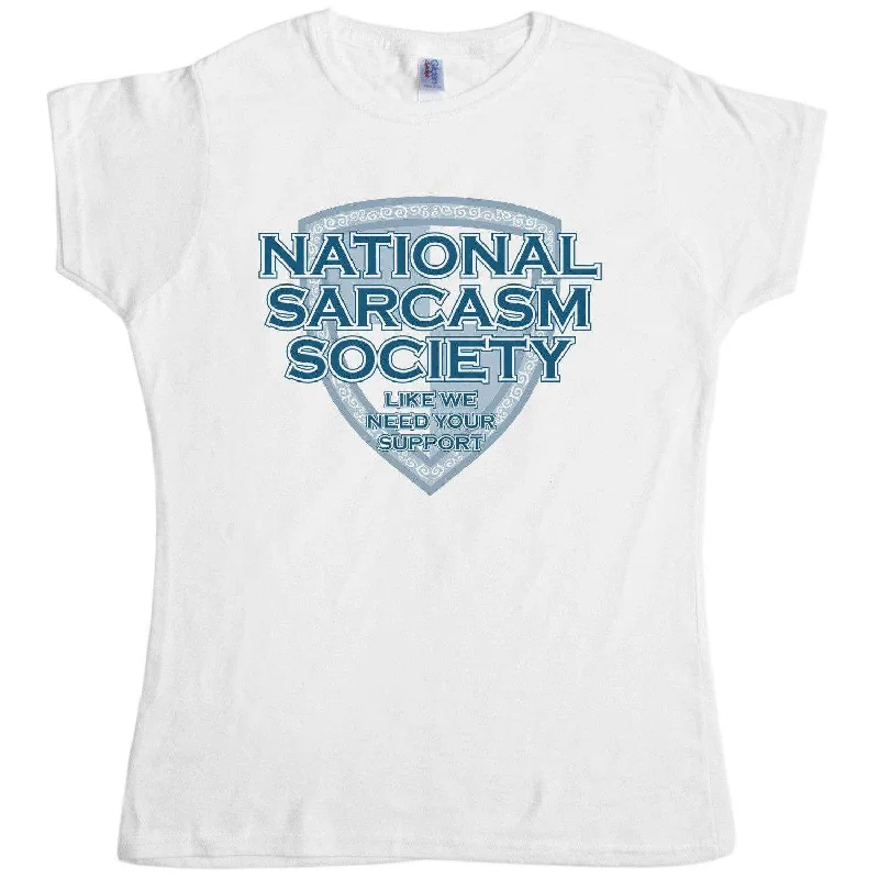 National Sarcasm Society Womens Style T-Shirt Sequined Glittery Shiny