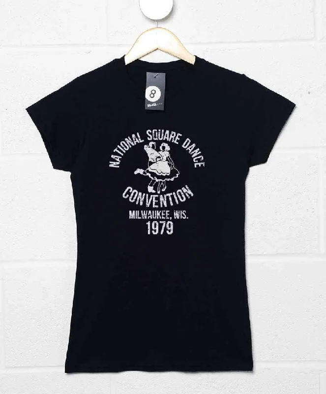 National Square Dance Fitted Womens T-Shirt As Worn By Lemmy Kilmister Mesh Blend Leather Blend Suede Blend National Square Dance Fitted Womens T-Shirt As Worn By Lemmy Kilmister Mesh Blend Leather Blend Suede Blend