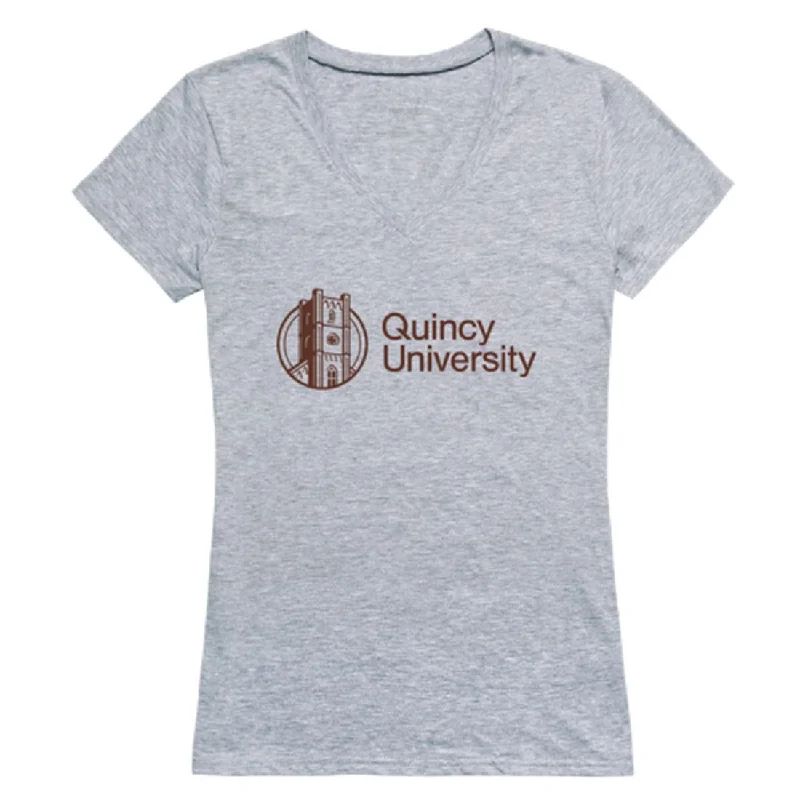 Quincy University Hawks Womens Seal T-Shirt Hooded Caped Shawl Collar