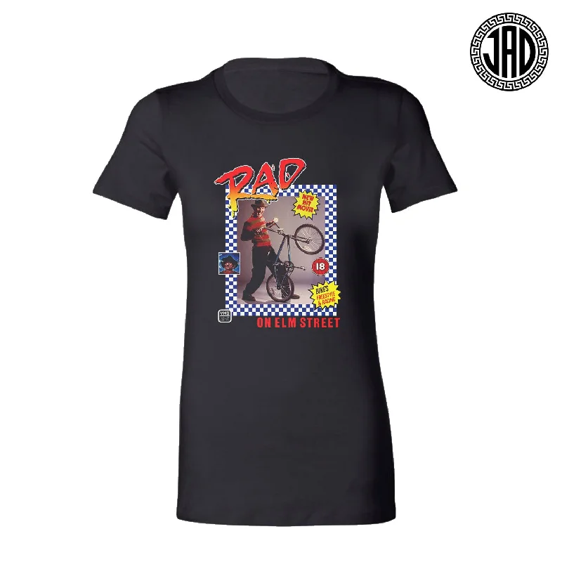 Rad On Elm St - Women's Tee Hooded Caped Shawl Collar