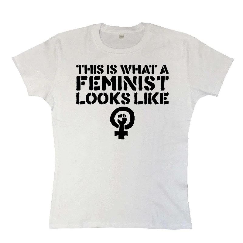 This Is What A Feminist Looks Like Womens Fitted T-Shirt Cotton Fabric Linen Fabric Terry Fabric This Is What A Feminist Looks Like Womens Fitted T-Shirt Cotton Fabric Linen Fabric Terry Fabric