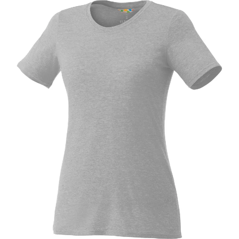 Elevate Women's Heather Grey Sarek Short Sleeve T-Shirt Cashmere Blend Cotton Blend Poly Blend