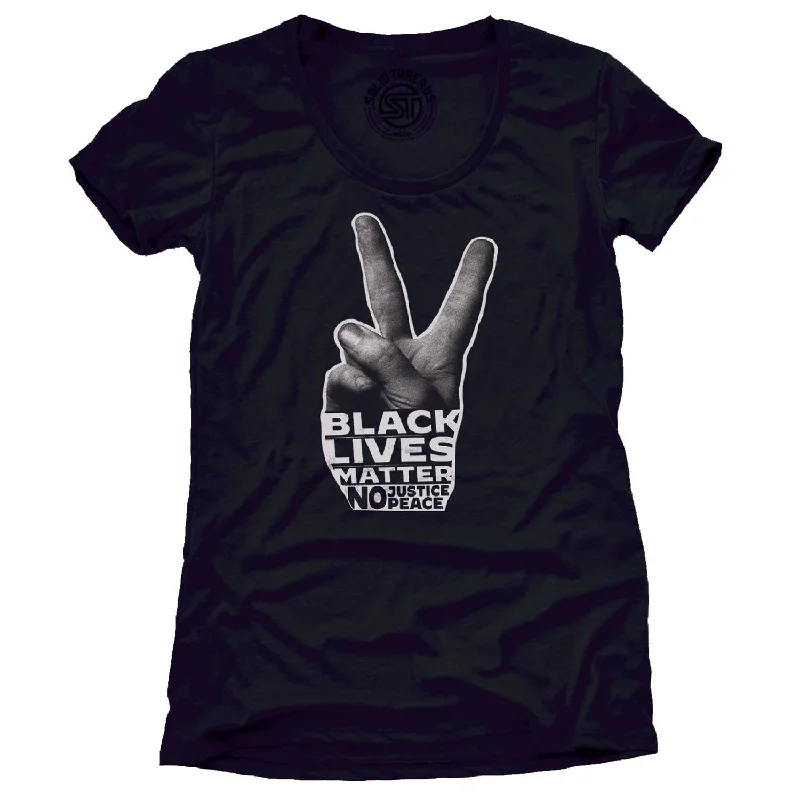 Women's Black Lives Matter Peace Hand T-shirt | Supports Racial Equality Knit Fabric Woven Fabric Fleece Fabric Women's Black Lives Matter Peace Hand T-shirt | Supports Racial Equality Knit Fabric Woven Fabric Fleece Fabric